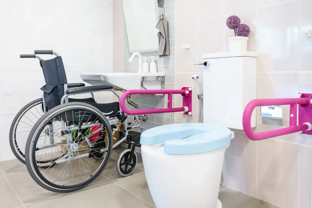 Wheelchair User's Setup Handicap Grab Bars for the Redmond Bathroom