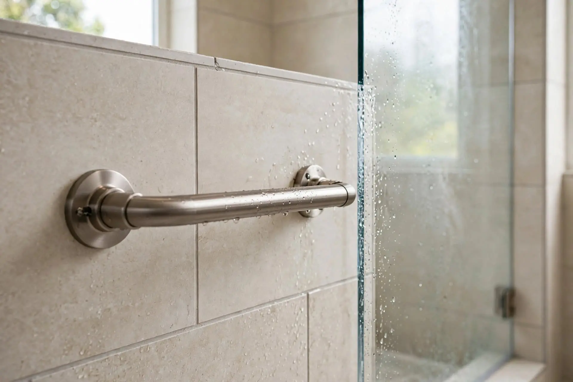 Shower Grab Bars in Issaquah Frameless Enclosures, Tile Walls, & Where Studs Actually Hide